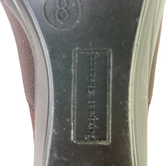 Michael Shannon Brown Suede Wedge Shoe 1.75" Heel Elastic Top Band Comfort S 8 - Picture 9 of 10